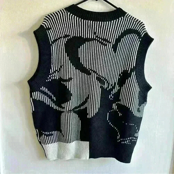 Urban Revivo ABSTRACT PATTERN KNITTED SWEATER VEST size M, New - Picture 6 of 7